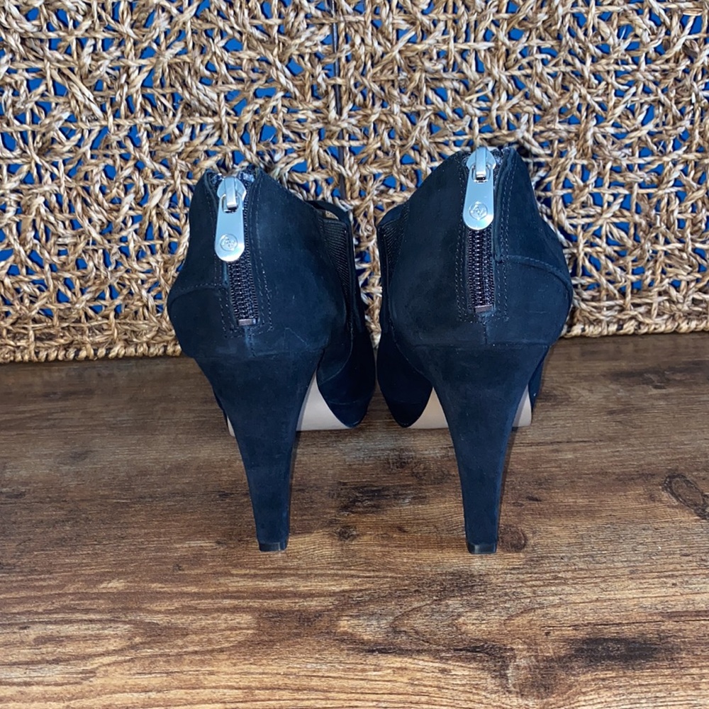 Adrienne Vittadini LEATHER WOMENS HEELED BOOTS SIZE 9.5 velvet black shoes - Picture 6 of 12